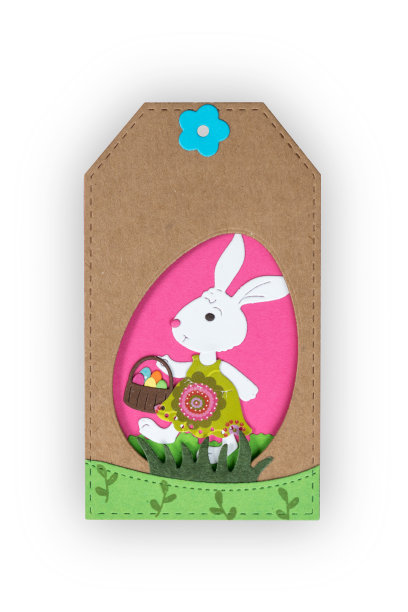 复活节兔子蛋狩猎标签与剪切路径图片下载