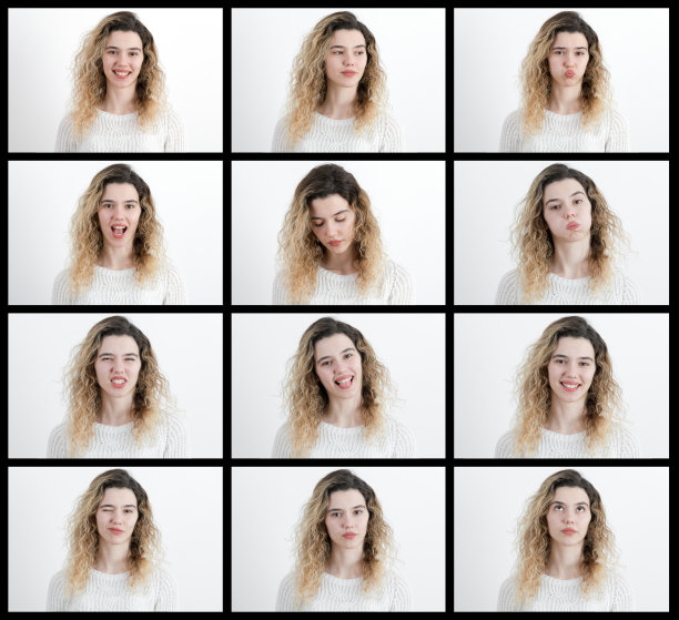 美丽的年轻女人制造情感图片下载