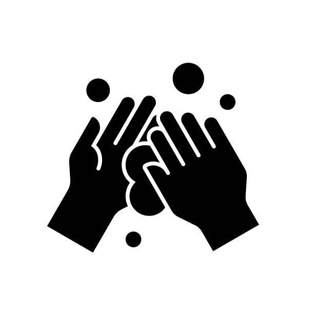 洗手矢量插图，卫生固体风格的图标图片下载