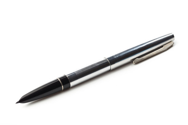 白色的复古钢笔，特写图片下载