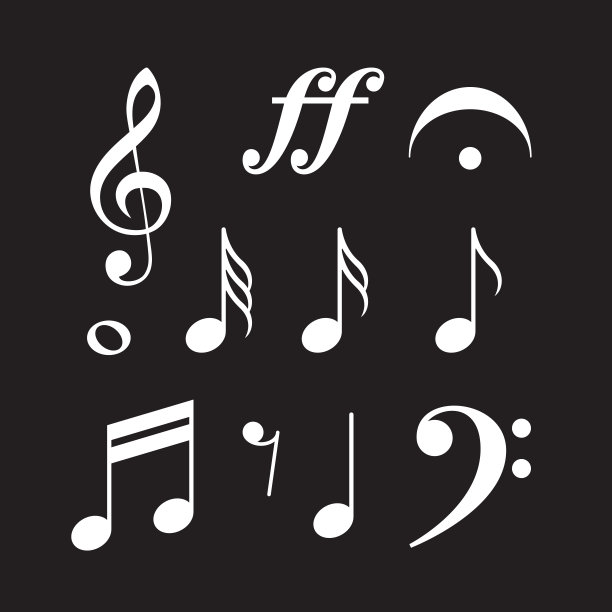 音乐符号，音符，G谱号图片下载