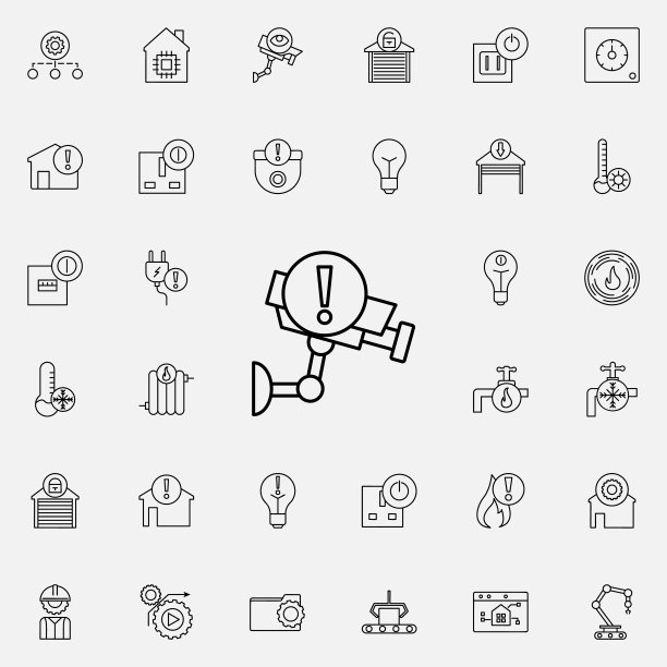 监控摄像头标志图标。自动化图标通用设置为网络和移动图片下载