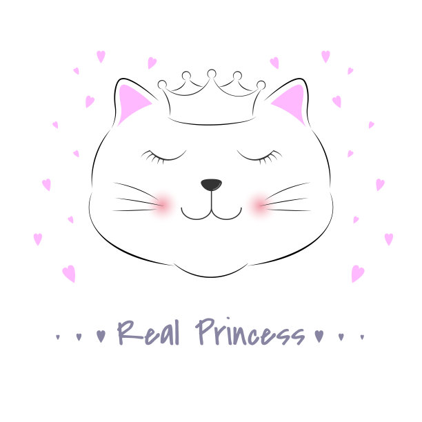 可爱的幻想猫咪真正的公主。图片下载