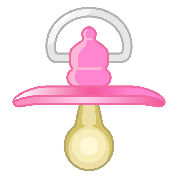 粉色奶嘴图标。婴儿儿童符号-睡眠玩具标志。向量图片下载