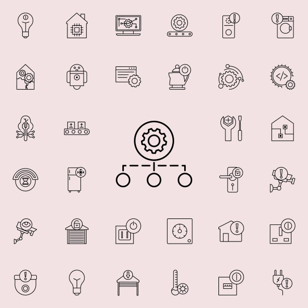 结构调整图标。自动化图标通用设置为网络和移动图片下载