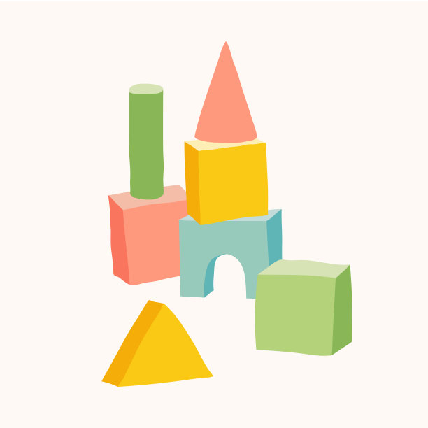块城堡。卡通矢量剪辑艺术eps 10插图上的白色背景。图片下载