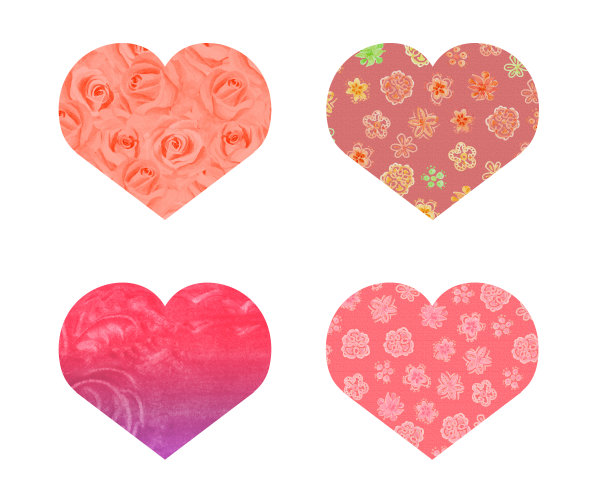 一套水彩彩色心孤立在白色的背景图片下载