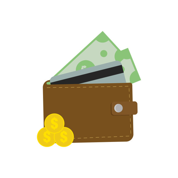 装着金币的钱包。现金或付款说明。互联网支付。网上交易。互联网支付。互联网的钱包。美元的钱包。图片下载