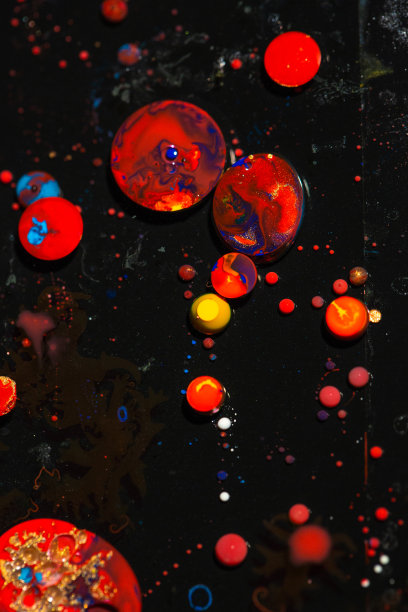 明亮的颜色气泡慢动作油墨水图片下载