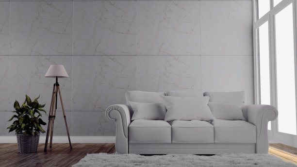 客厅内饰-现代现代奢华。三维渲染图片下载