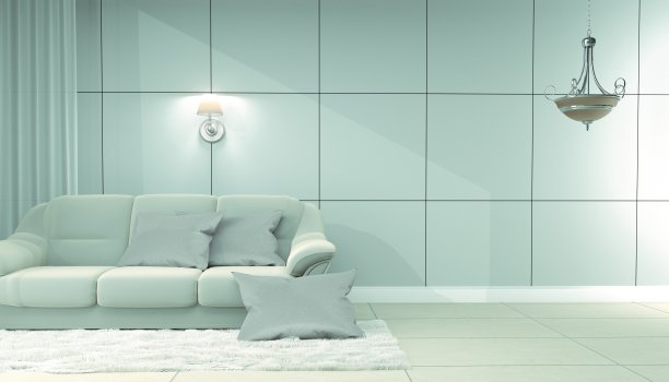 客厅内饰-现代现代奢华。三维渲染图片下载