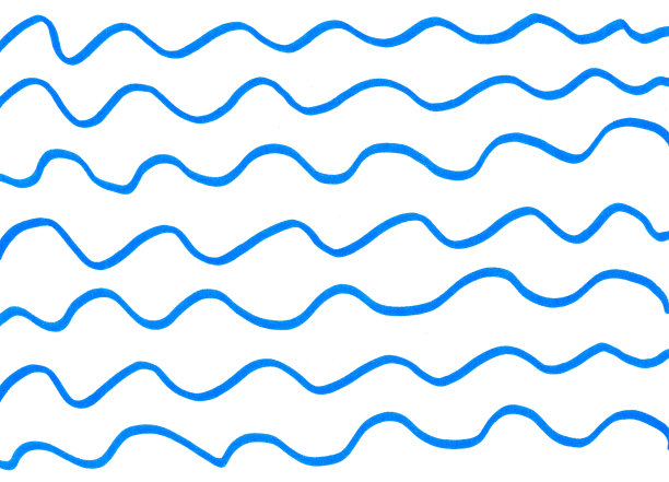 用涂鸦技术手绘的蓝色波浪。图片下载