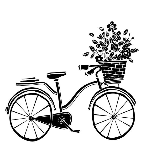 自行车，花篮图片下载
