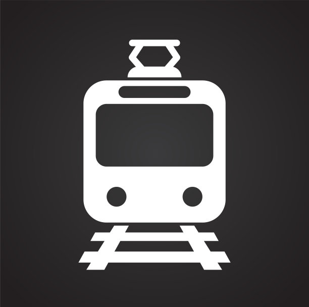 铁路相关图标的背景为图形和网页设计。简单的矢量信号。网站按钮或手机应用的互联网概念符号。图片下载
