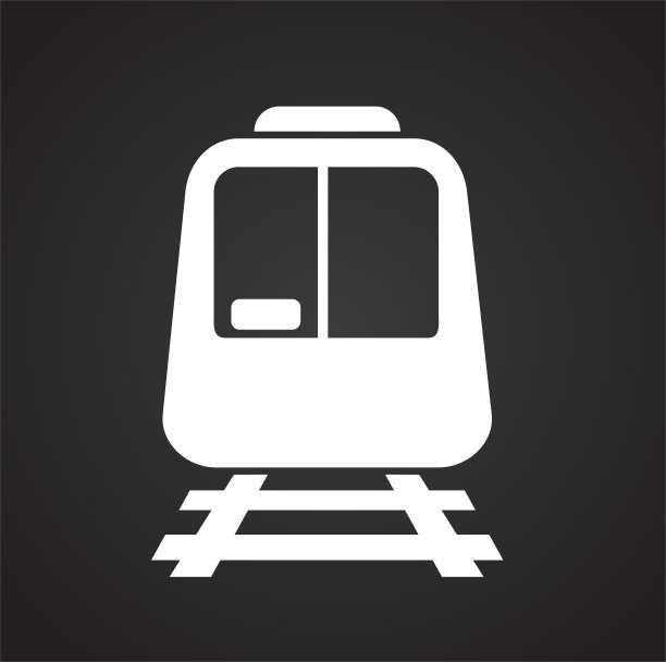 铁路相关图标的背景为图形和网页设计。简单的矢量信号。网站按钮或手机应用的互联网概念符号。图片下载