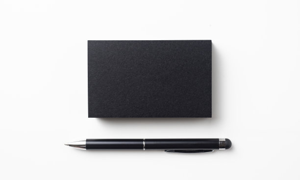 顶视图黑色名片孤立在白色图片下载