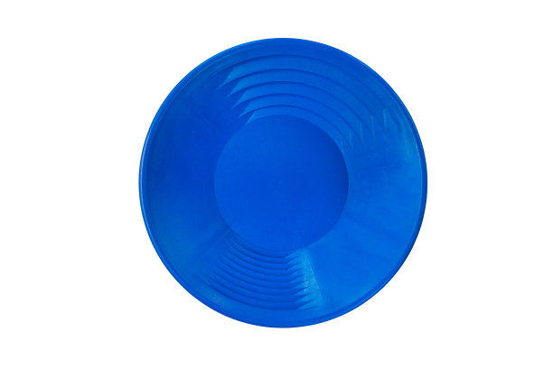 现代蓝色金盘孤立在白色背景图片下载