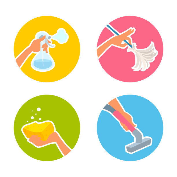 清洁工具图标设置。图片下载