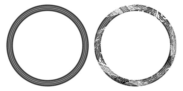 圆形框架的汽车轮胎轨道隔离在白色背景，矢量背景图片下载