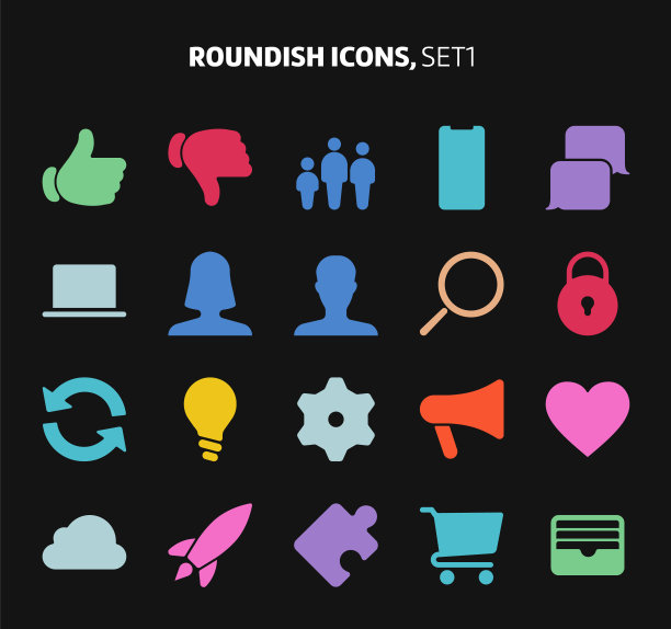 圆形图标，必不可少的图标图片下载