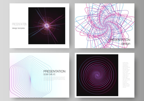 矢量插图的可编辑布局演示幻灯片设计业务模板。随机混乱的线创造真实的形状。混沌图案，抽象纹理。秩序与混沌的概念。图片下载