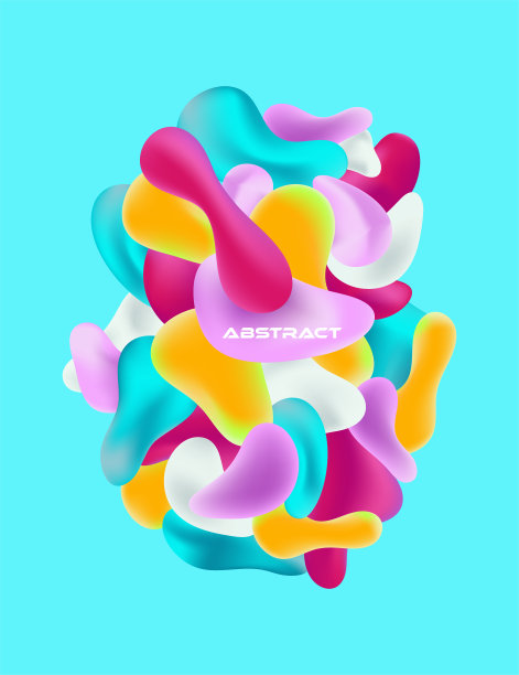 矢量抽象背景与彩色流体梯度形状，液体设计，流动抽象，几何形状图片下载