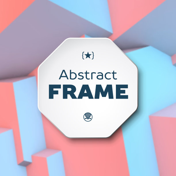 抽象向量框架与玫瑰石英和宁静立方图片下载