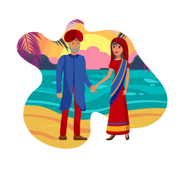 老夫妇插画图片下载