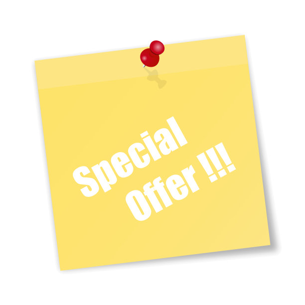 黄色的纸贴纸，上面有说明特别优惠图片下载