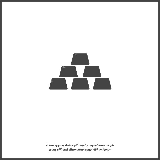 矢量图标的金条在白色孤立的背景。图片下载