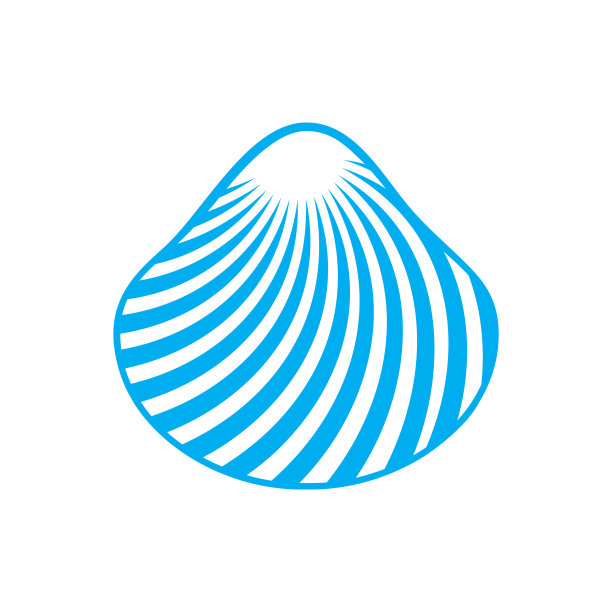 海贝图标蓝色的白色背景为图形和网页设计。简单的矢量信号。网站按钮或手机应用的互联网概念符号。图片下载