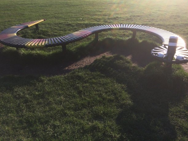 长椅上奇特的公园草地图片下载