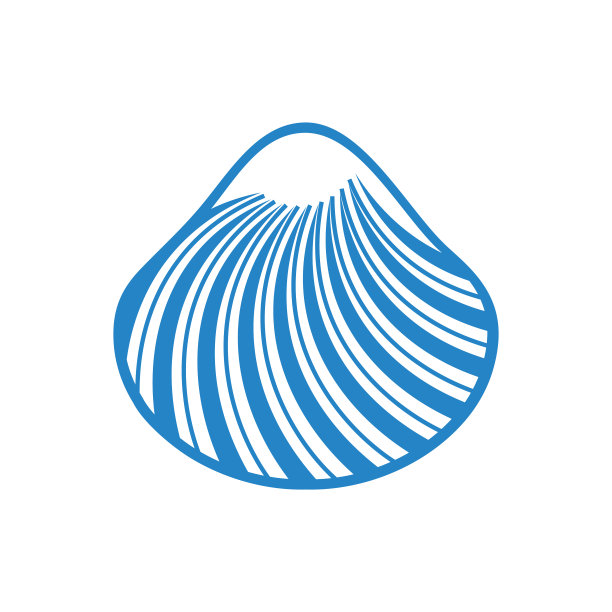 海贝图标蓝色的白色背景为图形和网页设计。简单的矢量信号。网站按钮或手机应用的互联网概念符号。图片下载