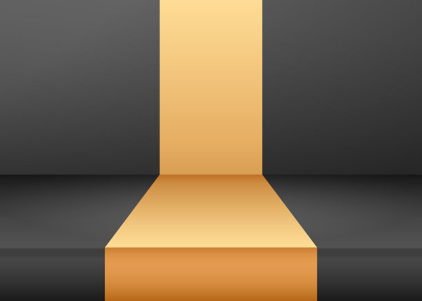 向量，空白的生动的黑色工作室桌子房间背景，产品展示与复制空间展示的内容设计。图片下载