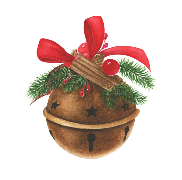 圣诞舞会插图，水彩画。图片下载