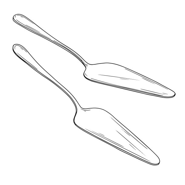 蛋糕用刮刀，蛋糕用刀片。向量。图片下载