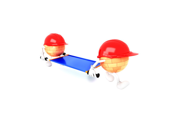 建筑者3d在白色的背景图片下载