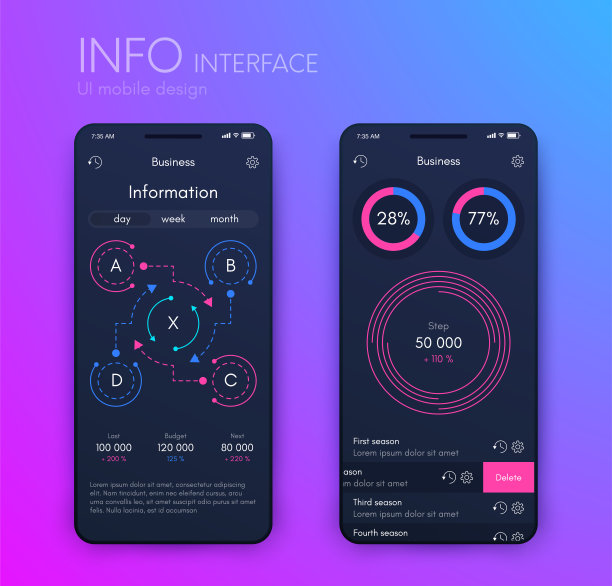 手机应用程序的分析。股票向量图片下载