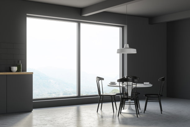 灰色餐厅角图片下载