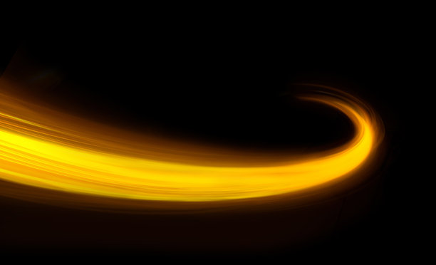 发光发光的曲线光轨迹线效果在黑色的背景。图片下载