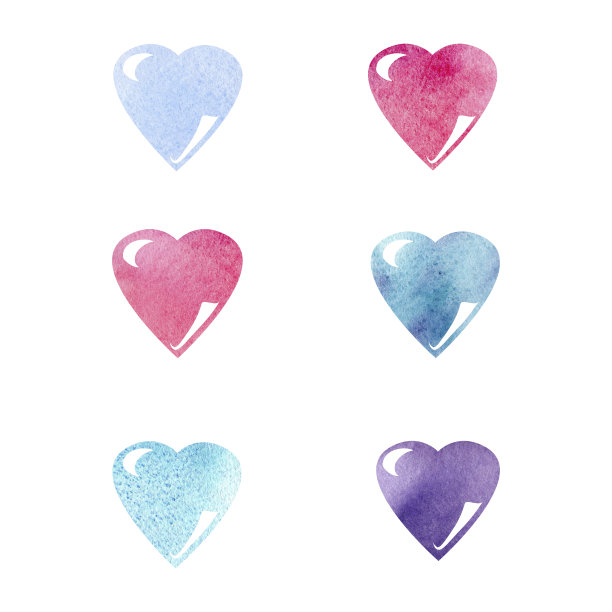 心形符号设计。彩色心形图案的纸，纺织品，卡片。情人节无缝背景。图片下载