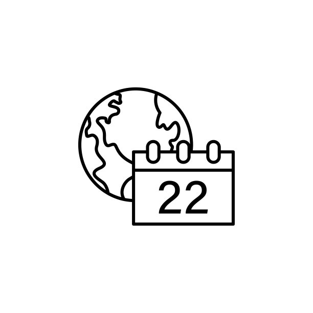 生态，地球日，地球，日历图标。元素地球日的图标。细线图标用于网站设计和开发，应用程序开发。溢价图标图片下载