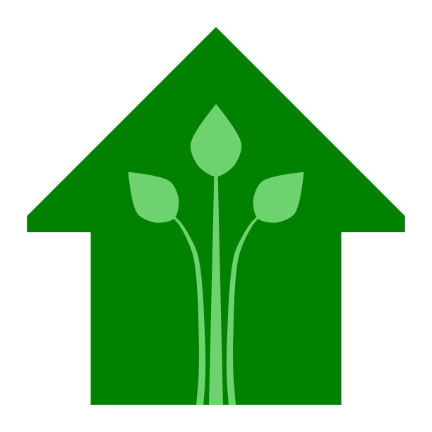 生态屋-绿色家图标-绿色，孤立-向量图片下载