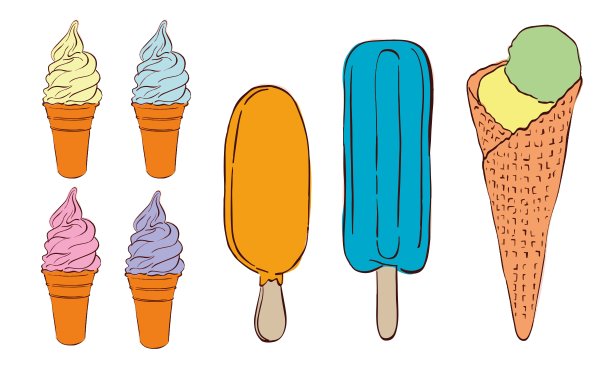 冰淇淋。矢量插图。图片下载