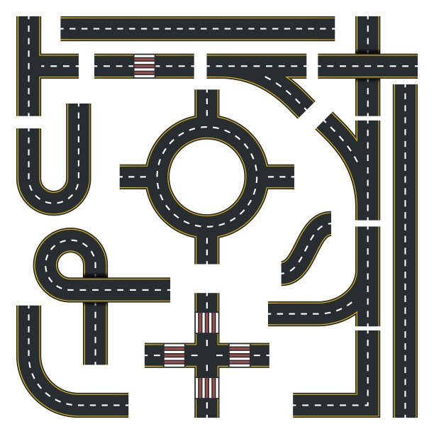 流量交换球衣。一套无缝道路顶部视图。矢量图素材图片