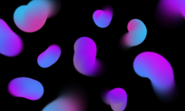 全息梯度混沌元素背景。多色模糊背景与波浪形元素。时尚时尚的RGB彩色背景图片下载