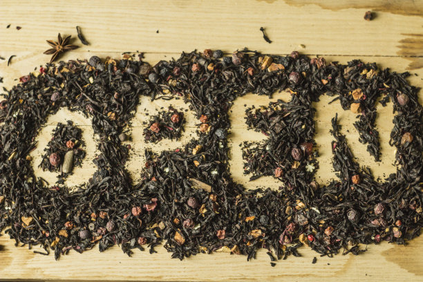 草药茶上的“开”字图片下载