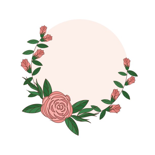 春天的框架与花和叶图片下载