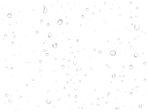 矢量雨水滴在白色的背景。纯粹现实的液滴凝结。图片下载