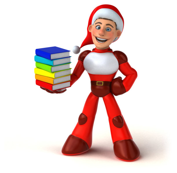 有趣的超级圣诞老人- 3D插图图片下载